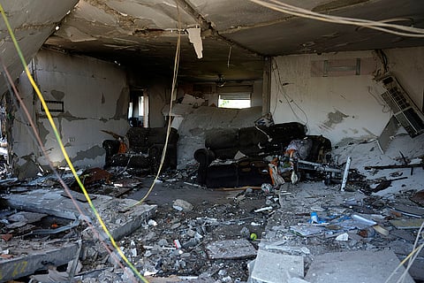 Middle East Tensions: A home destroyed by rockets in Katzrin, in the the Israeli-annexed Golan Heights